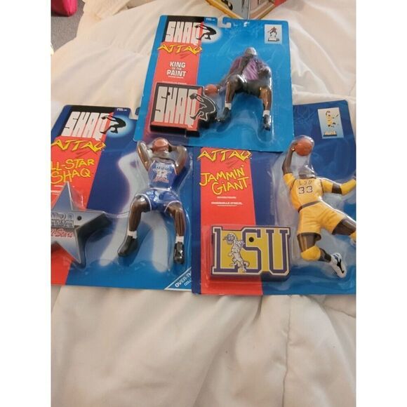 Lot of ( 3 ) 1993 Kenner Shaq Attaq Shaquille O'Neal 6" Figures NBA All-Star LSU